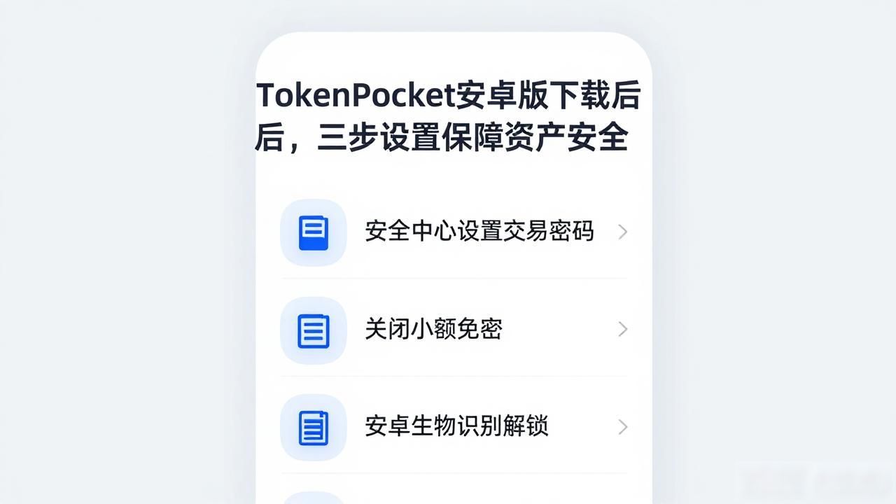 TokenPocket安卓版下载后，三步设置保障资产安全